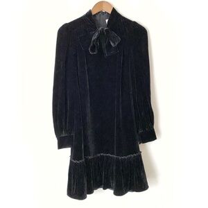 Kate Spade Velvet Tie Front Swing Dress small-medium